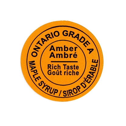 Picture of GRADING LABEL ONTARIO AMBER 2015 STANDARDS (500)