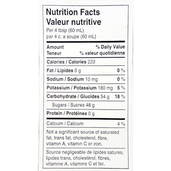Picture of NUTRITION FACTS MAPLE SYRUP (250/RL)