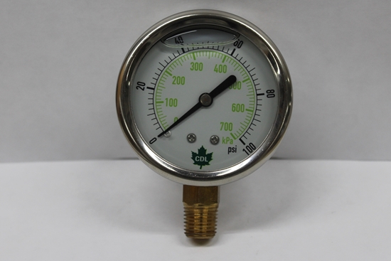 Picture of PRESSURE GAUGE 100PSI 2-1/2" REAR OUT LEAD FREE